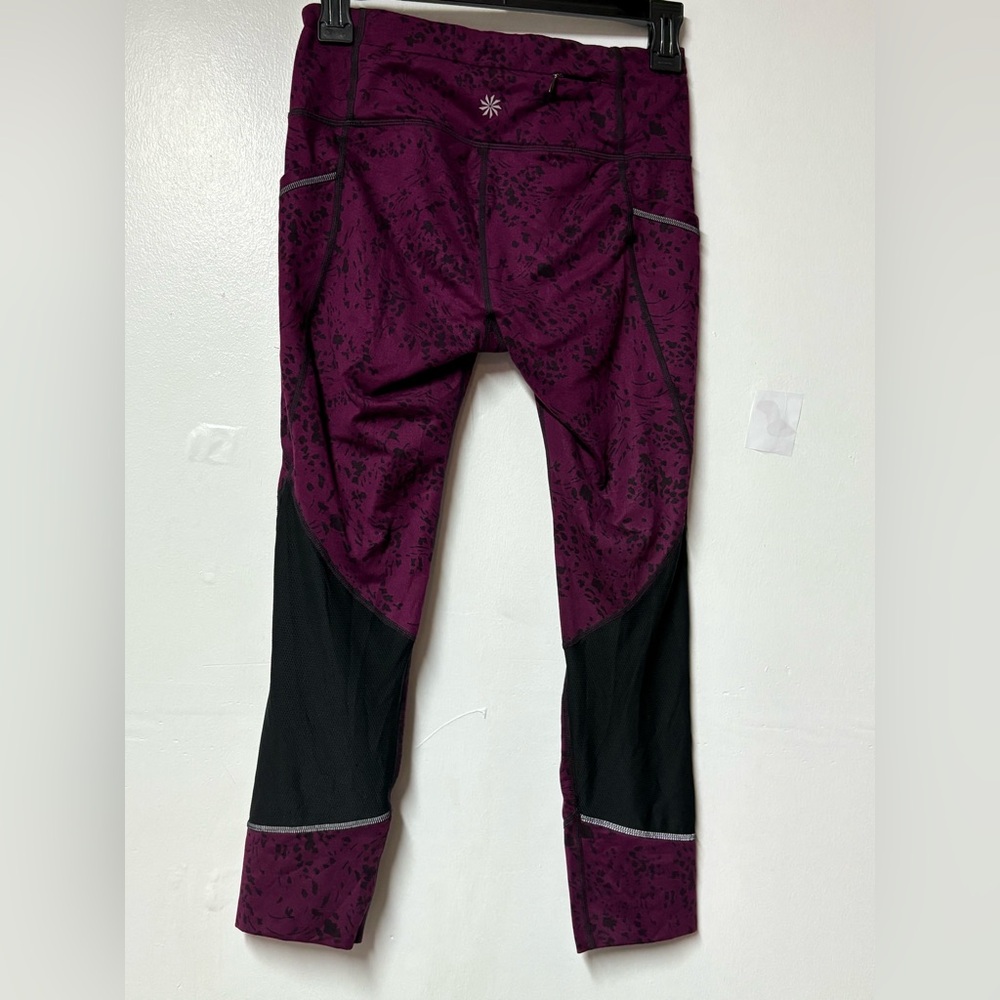 Athleta Purple and Black Patterned Leggings